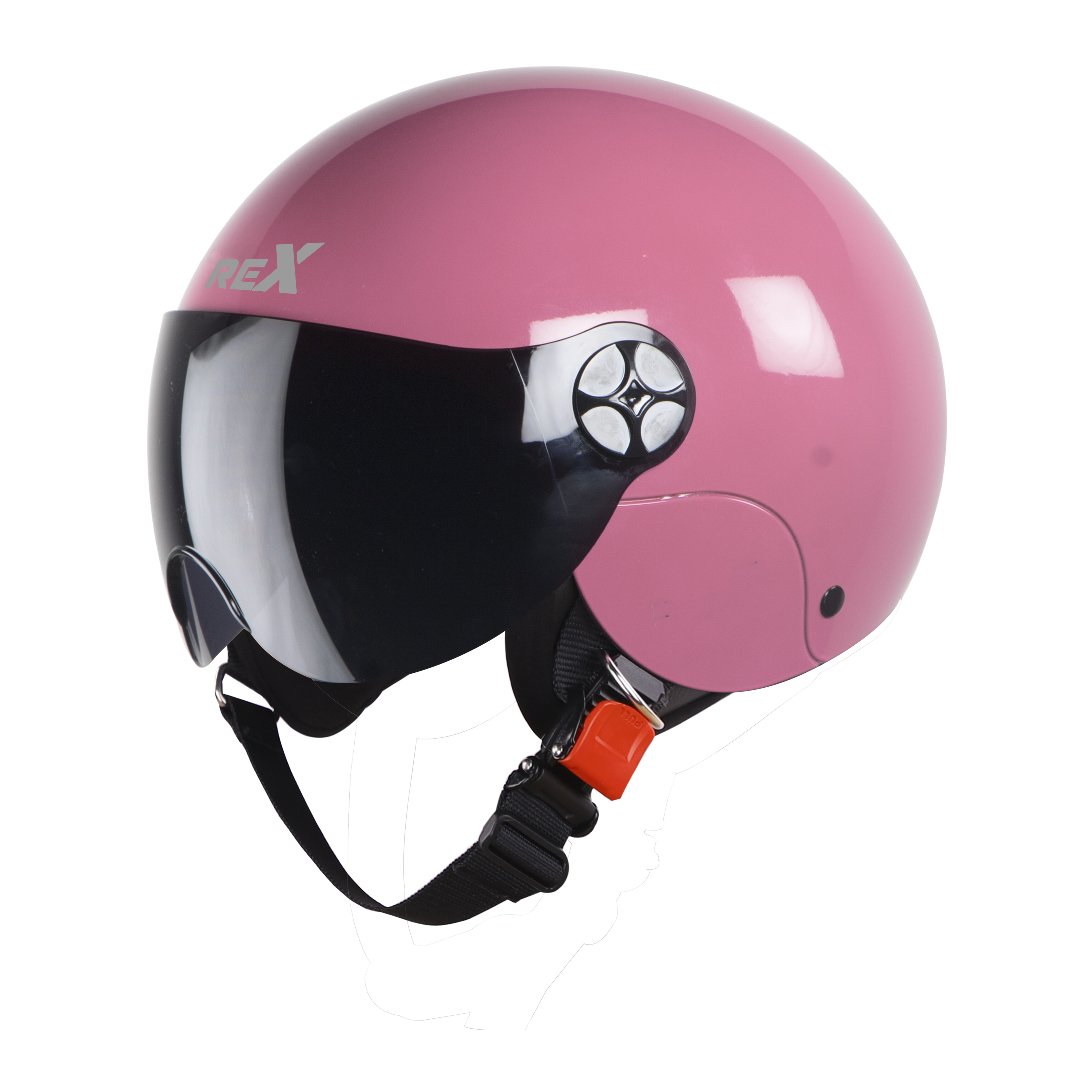 SBH-16 REX GLOSSY PINK (FITTED WITH CLEAR VISOR AND SMOKE VISOR ONLY FOR ILLUSTRATION PURPOSE)